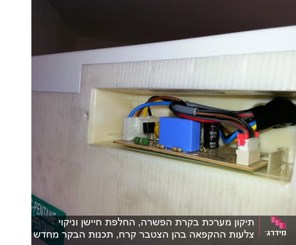 בקר המקרר שפורק לביקורת. הבקר היה תקין אלקטרונית, אך אופס ותוכנת מחדש